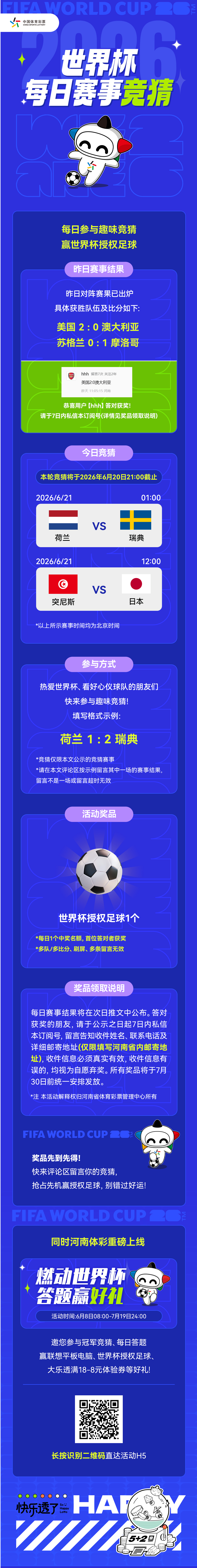【模板2】6月12日中奖公示+次日赛事竞猜推文