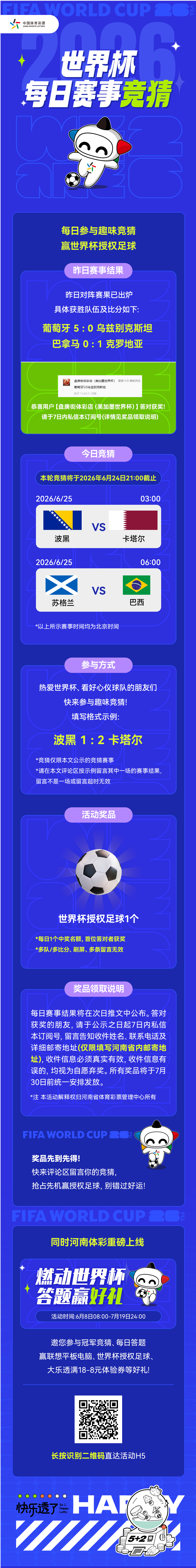 【模板2】6月12日中奖公示+次日赛事竞猜推文