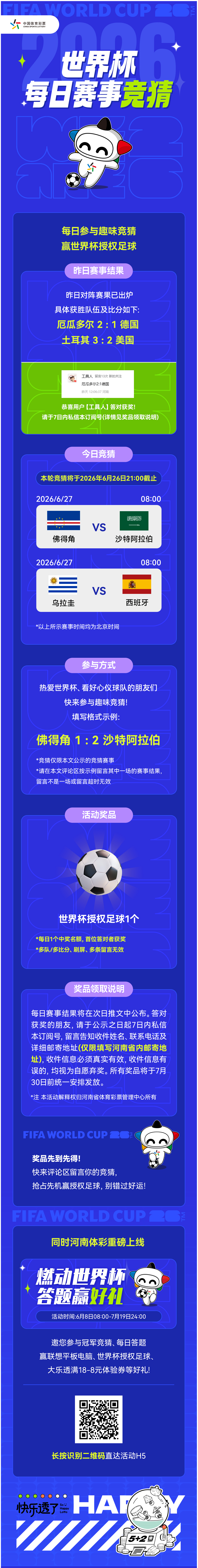【模板2】6月12日中奖公示+次日赛事竞猜推文