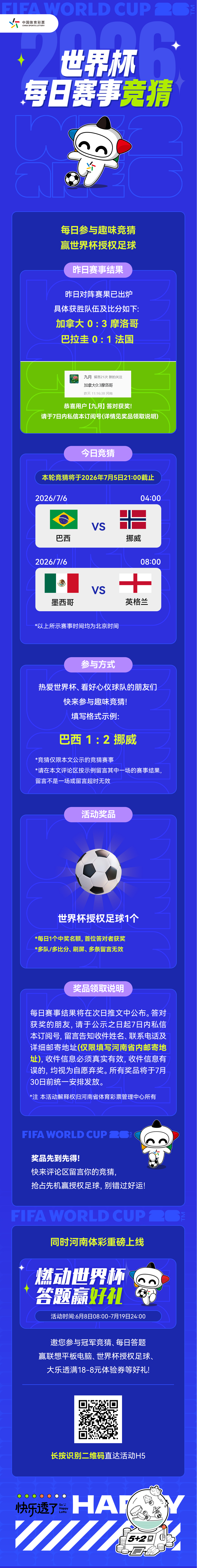 【模板2】6月12日中奖公示+次日赛事竞猜推文